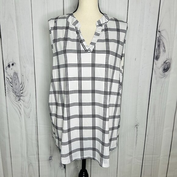 Halife Sleeveless Knit Top Womens Sz XL Lightweight Comfort Stretch Soft V-Neck - Picture 1 of 9